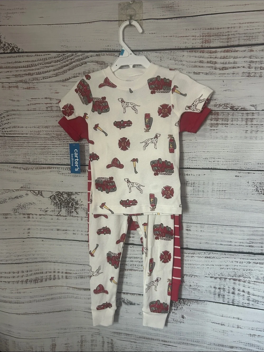 NWT set of 2 Carter's Fire Engine Pajama Set size 24 months